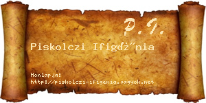 Piskolczi Ifigénia névjegykártya